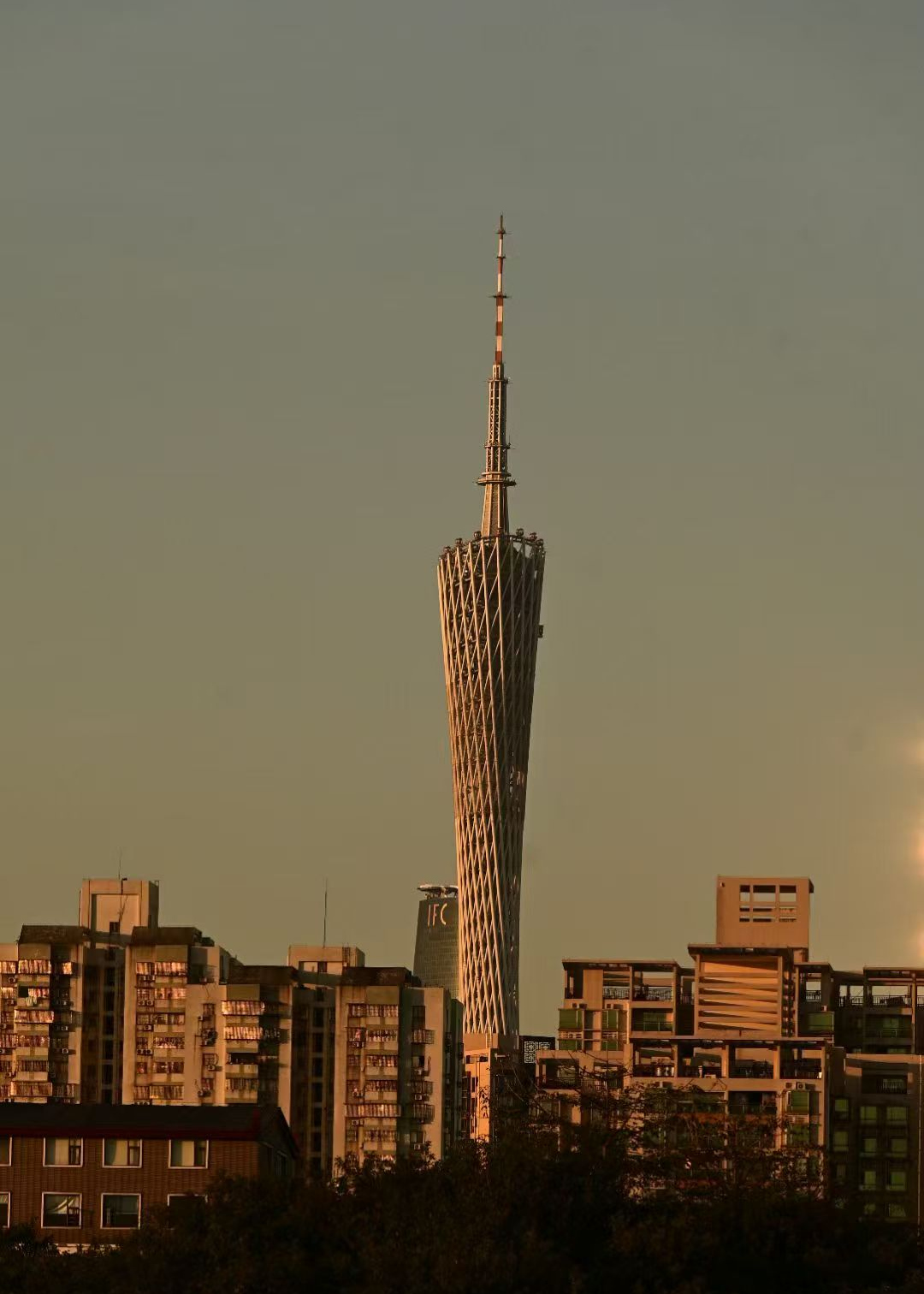 City tower at dusk